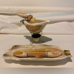 Vintage 1950s Ceramic Corn Service Set